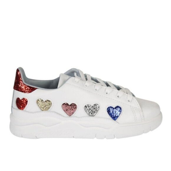 CHIARA FERRAGNI | Roger glitter sneakers trainers hearts sz 37 - Picture 1 of 8
